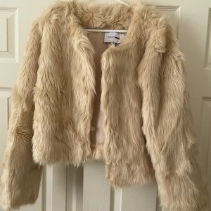 Open Front Fuzzy Coat